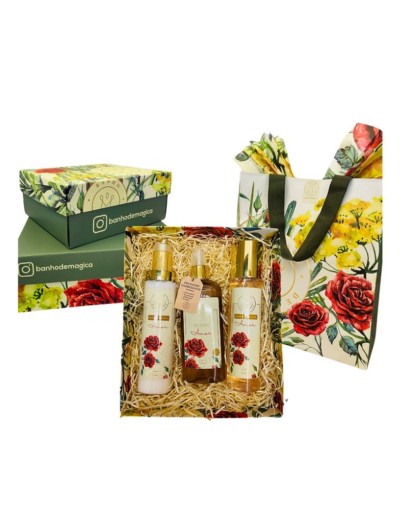 Kit Chá Pós Banho, Hidratante e Body Splash